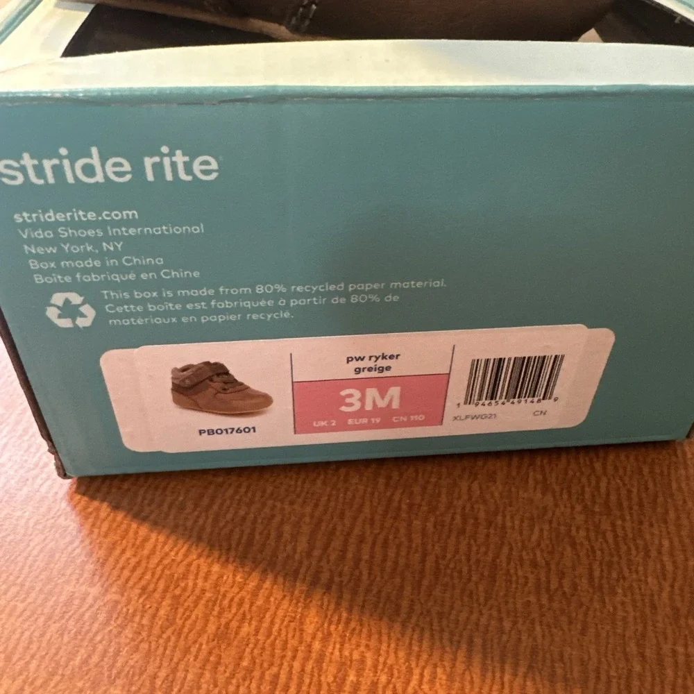 Stride Rite PW Ryker Brown Boots  Baby 3M New In Box‎
